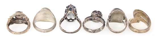 STERLING SILVER SEMI-PRECIOUS STONE RINGS 
