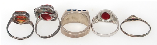 STERLING SILVER SEMI-PRECIOUS STONE RINGS 