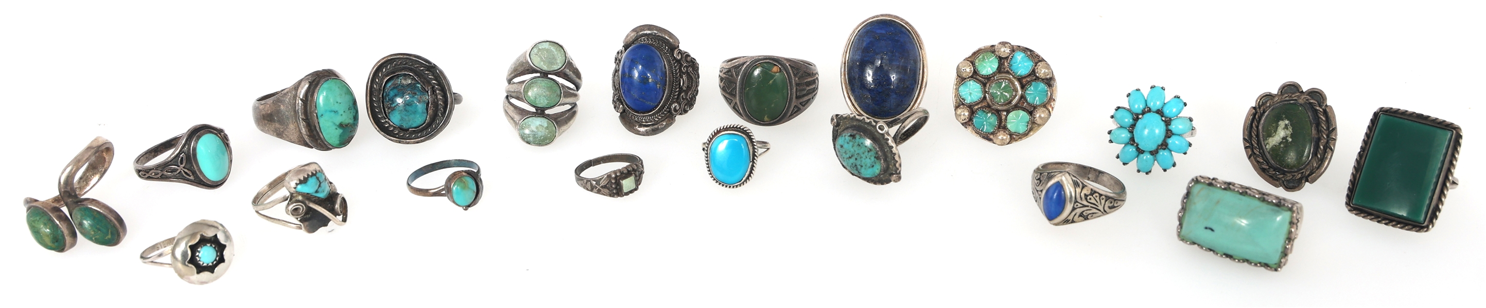 STERLING SILVER SEMI-PRECIOUS STONE RINGS 