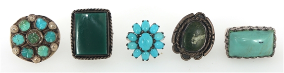 STERLING SILVER SEMI-PRECIOUS STONE RINGS 