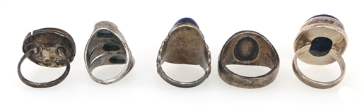 STERLING SILVER SEMI-PRECIOUS STONE RINGS 