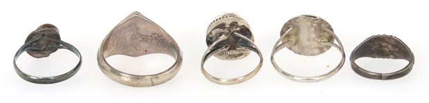 STERLING SILVER SEMI-PRECIOUS STONE RINGS 