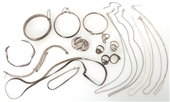 STERLING SILVER BRACELETS, RINGS, & NECKLACES