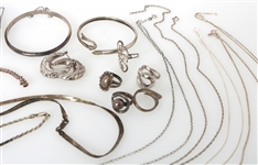 STERLING SILVER BRACELETS, RINGS, & NECKLACES