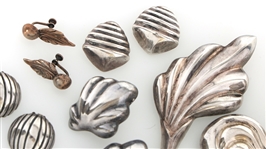 STERLING SILVER TAXCO & OTHER BROOCHES & EARRINGS 
