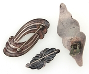 STERLING SILVER TAXCO & OTHER BROOCHES & EARRINGS 