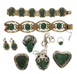 STERLING SILVER GREEN ONYX JEWELRY 