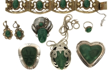 STERLING SILVER GREEN ONYX JEWELRY 