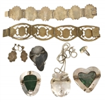 STERLING SILVER GREEN ONYX JEWELRY 