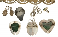 STERLING SILVER GREEN ONYX JEWELRY 