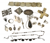 STERLING SILVER BLACK ONYX AND FELDSPAR JEWELRY