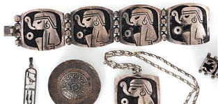 STERLING SILVER BRACELET, PENDANTS, AND NECKLACE