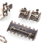 STERLING SILVER BRACELET, PENDANTS, AND NECKLACE