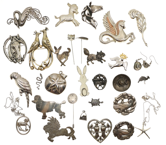 STERLING SILVER SOUTHWESTERN & ANIMAL JEWELRY 