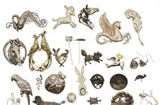 STERLING SILVER SOUTHWESTERN & ANIMAL JEWELRY 