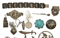 STERLING SILVER NONWESTERN BROOCHES & PENDANTS