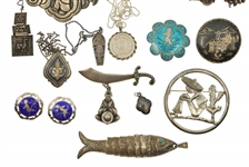 STERLING SILVER NONWESTERN BROOCHES & PENDANTS