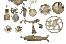 STERLING SILVER NONWESTERN BROOCHES & PENDANTS