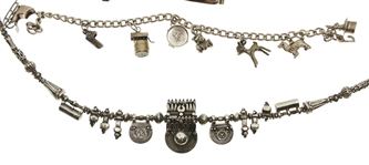 STERLING SILVER NECKLACE, EARRINGS, & BROOCHES