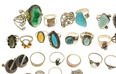STERLING SILVER RINGS, EARRINGS, AND CUFF LINKS 