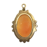 14K YELLOW GOLD SHELL CAMEO PENDANT 