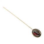 10K YELLOW GOLD AND GARNET HAT PIN