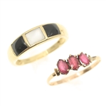 10K YELLOW GOLD SEMI-PRECIOUS STONE RINGS