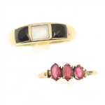 10K YELLOW GOLD SEMI-PRECIOUS STONE RINGS