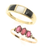 10K YELLOW GOLD SEMI-PRECIOUS STONE RINGS