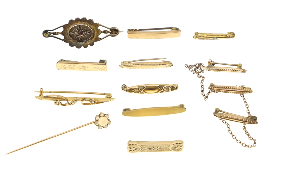 9K YELLOW GOLD BROOCHES AND PINS