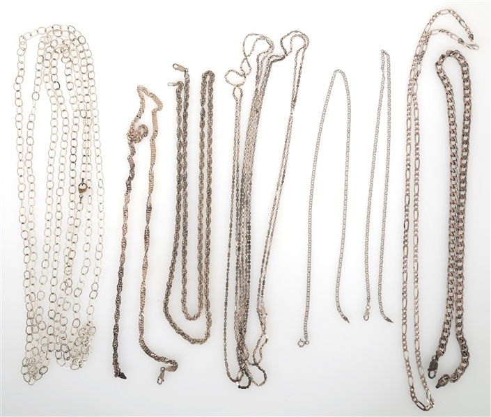 STERLING SILVER CHAINS AND NECKLACES 