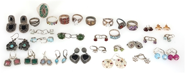 STERLING SILVER RINGS & EARRINGS 