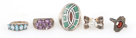 STERLING SILVER RINGS & EARRINGS 