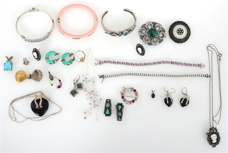 STERLING SILVER BRACELETS, NECKLACES, AND PENDANTS 