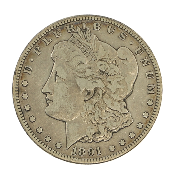 1891-CC CARSON CITY US SILVER MORGAN DOLLAR COIN