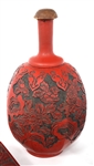 CINNABAR STYLE WOOD AND CERAMIC CONTAINERS