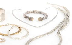 STERLING SILVER BRACELETS, NECKLACES, AND EARRINGS