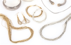 STERLING SILVER BRACELETS, NECKLACES, AND EARRINGS