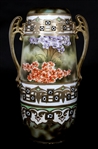NIPPON HAND PAINTED FLORAL VASE