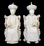 ASIAN EMPEROR AND EMPRESS COMPOSITE STATUES