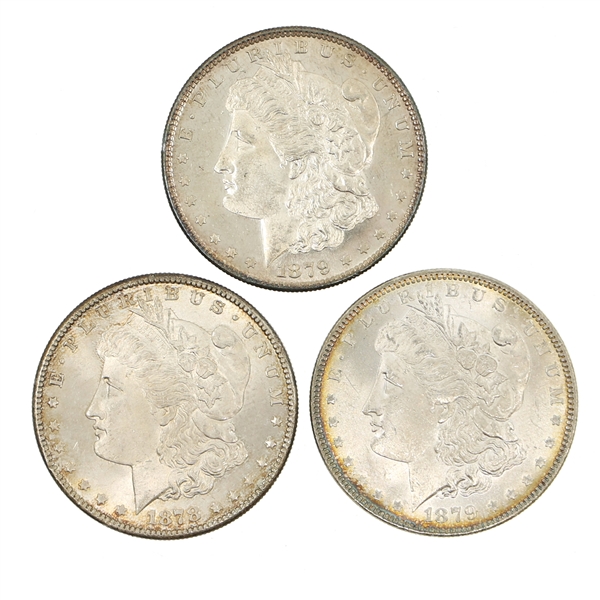 1878 & 1879 US SILVER MORGAN DOLLAR COINS