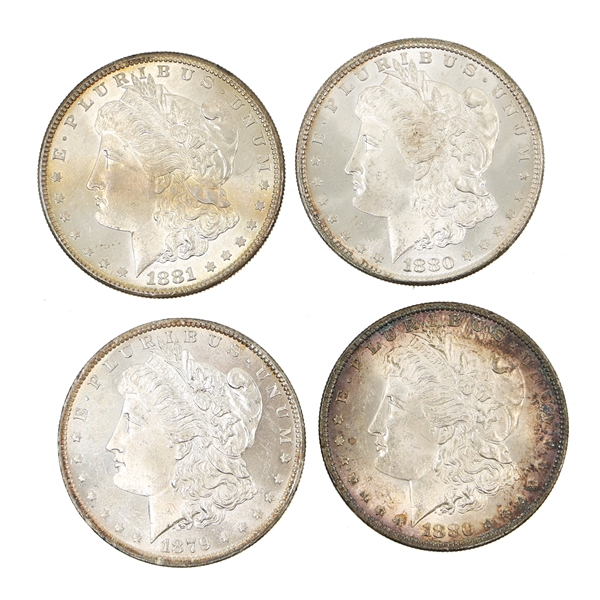 1879-1881 US SILVER MORGAN DOLLAR COINS