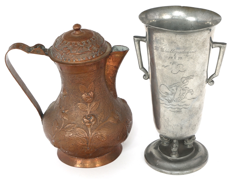 SWEDISH WEDDING CUP & METAL PITCHER