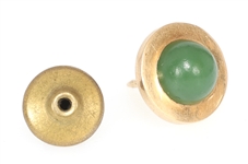 14K YELLOW GOLD MULTI-STONE EARRINGS AND TIE PIN