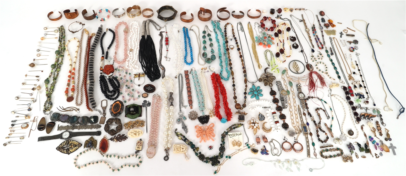 COSTUME JEWELRY NECKLACES, BRACELETS, AND BROOCHES