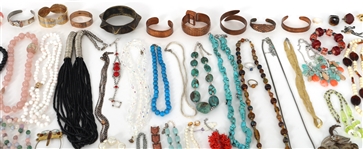 COSTUME JEWELRY NECKLACES, BRACELETS, AND BROOCHES