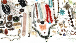 COSTUME JEWELRY NECKLACES, BRACELETS, AND BROOCHES