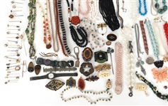 COSTUME JEWELRY NECKLACES, BRACELETS, AND BROOCHES