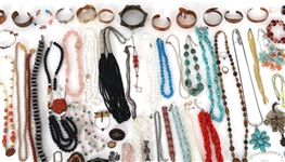COSTUME JEWELRY NECKLACES, BRACELETS, AND BROOCHES