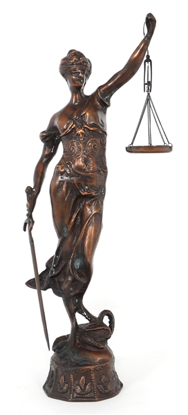 LADY JUSTICE BRONZE STATUE 